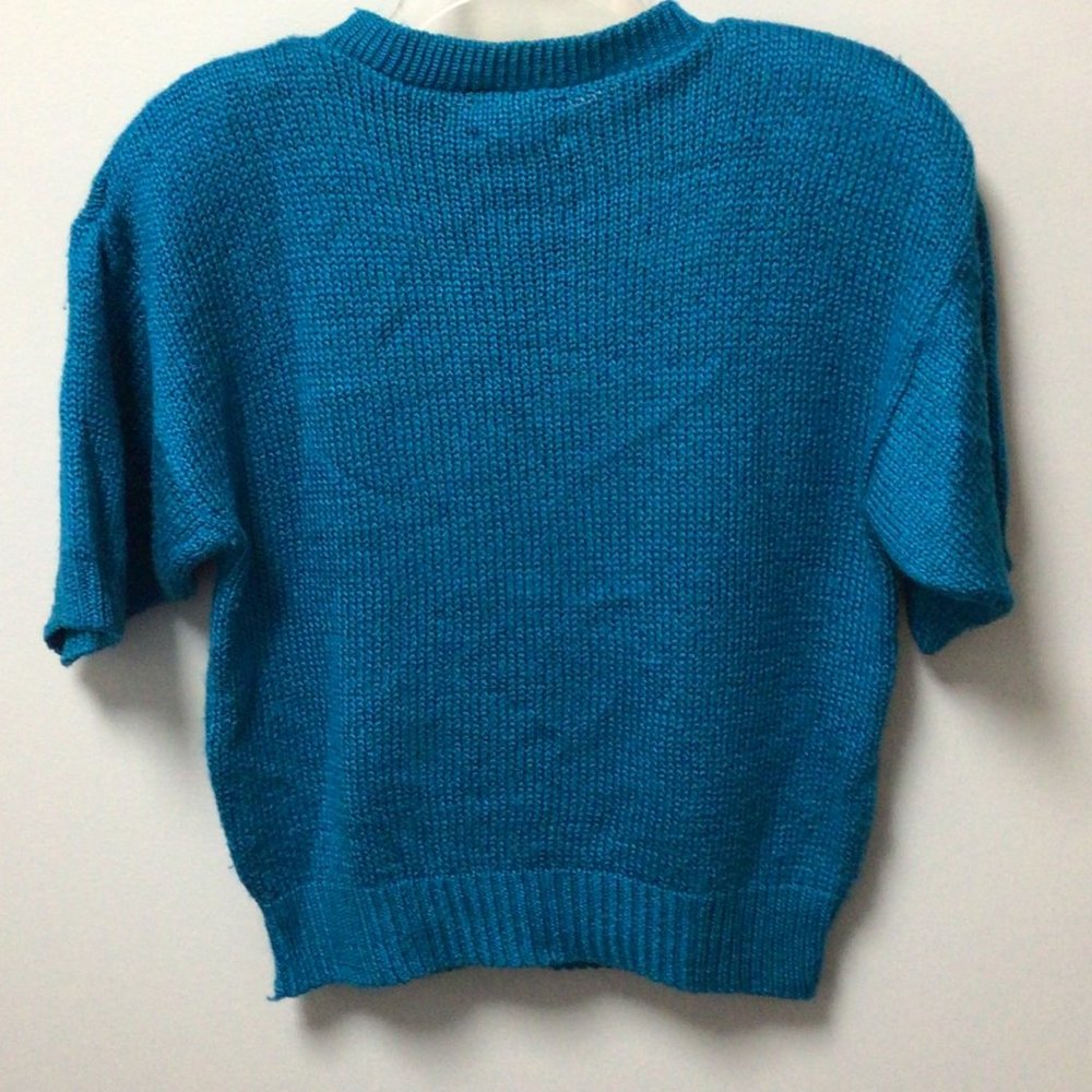 Alison J. - Vintage Teal short sleeve pullover sweater - Picture 2 of 8